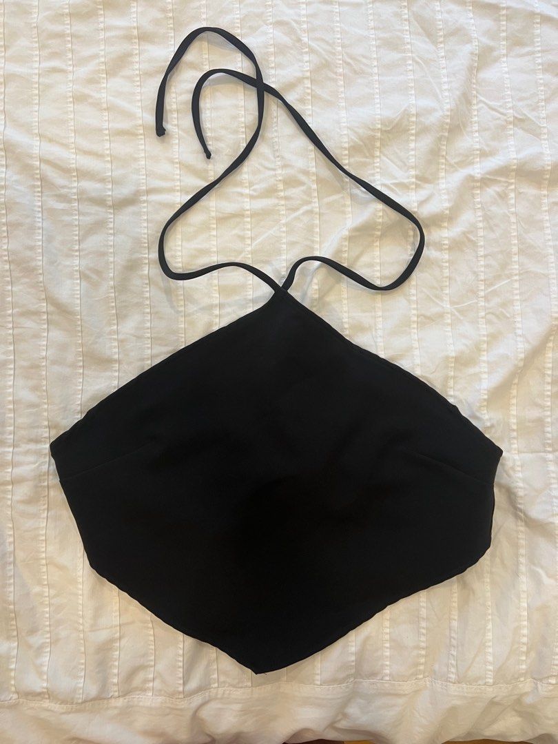 Black Halter Top, Women's Fashion, Tops, Other Tops on Carousell