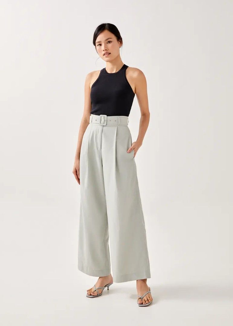 BNWT Love Bonito Frankie Belted Wide Leg Pants LB Lovebonito &REA