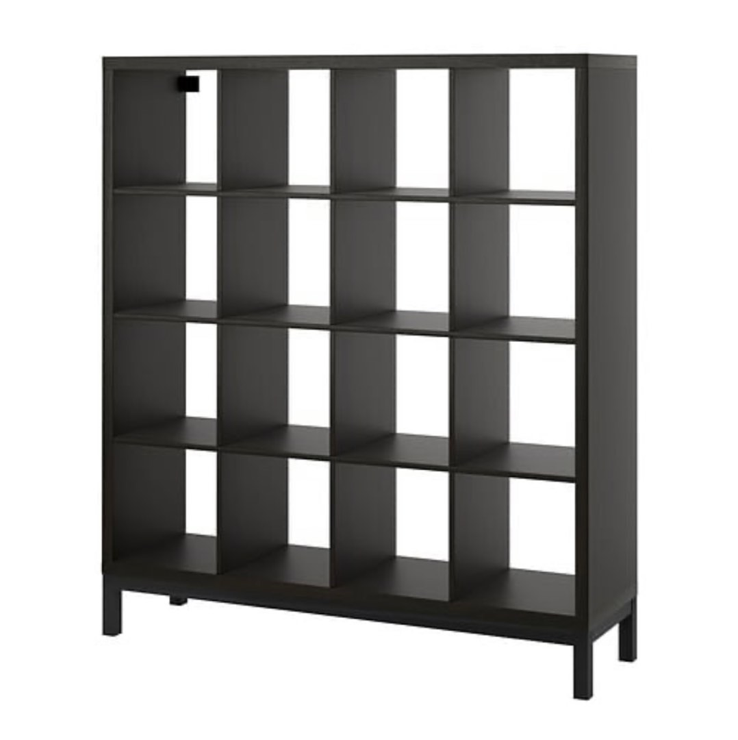 (NEW) Black/Dark Brown Shelving Unit with Legs (Kuching), Furniture