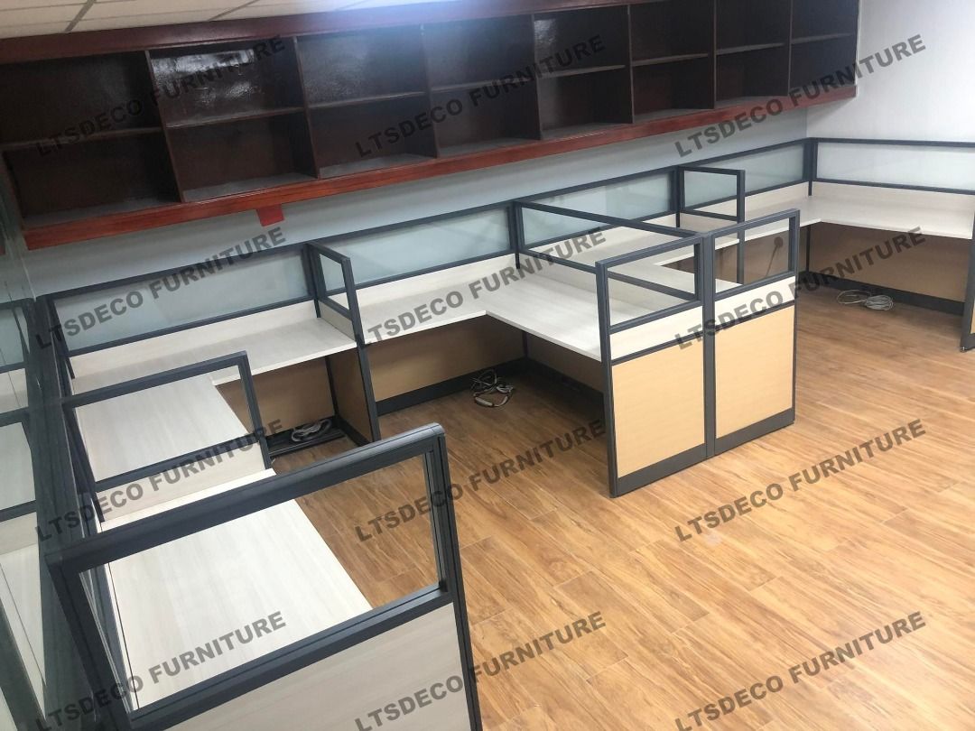 BRAND NEW CALL CENTER TABLE WITH GLASS OFFICE PARTITIONS, Furniture ...