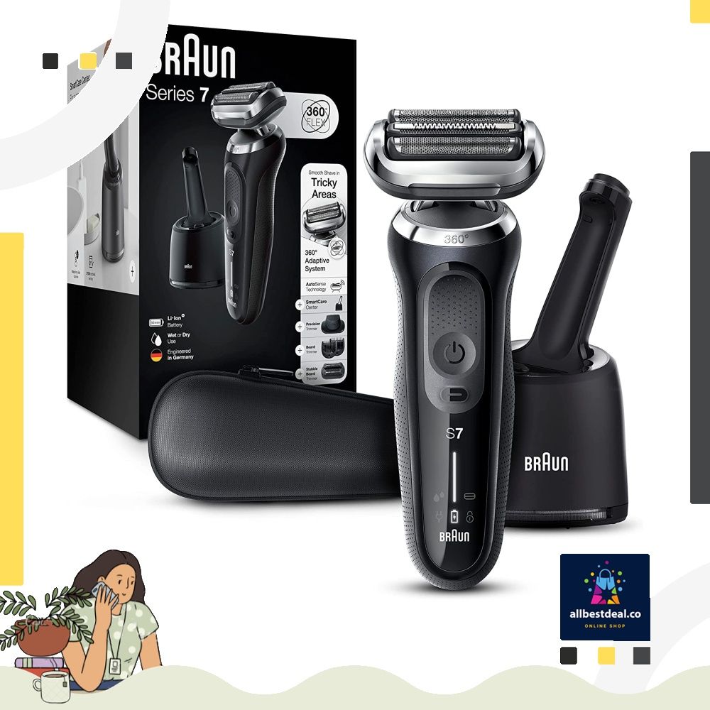 Braun Electric Razor for Men, Series 7 7085cc 360 Flex Head Electric Shaver  with Beard Trimmer, Rechargeable, Wet & Dry, 4in1 SmartCare Center and  Travel Case, Beauty & Personal Care, Men's Grooming