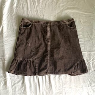 brown corduroy low waist skirt