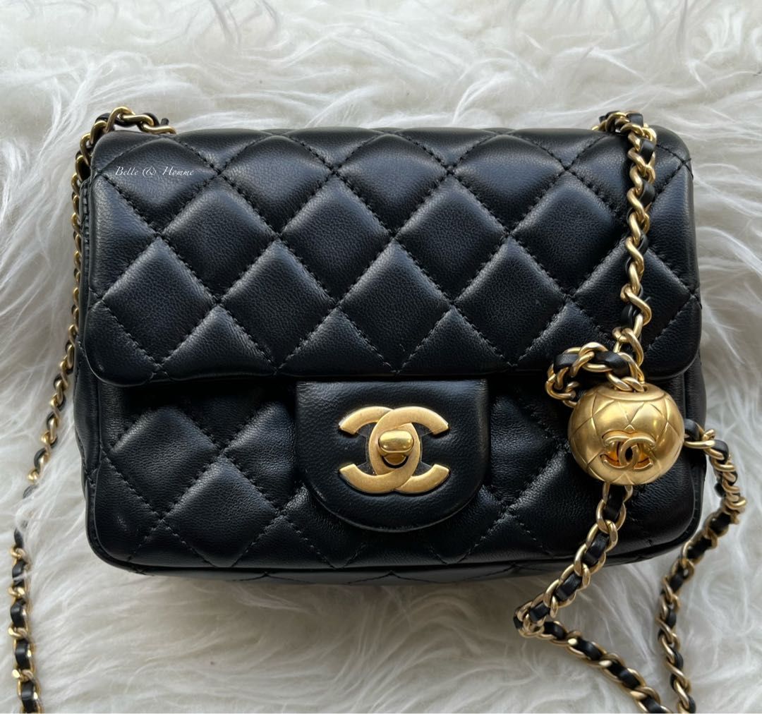Chanel Black Lambskin Monaco Mini Classic Flap Antique Gold Hardware   Madison Avenue Couture