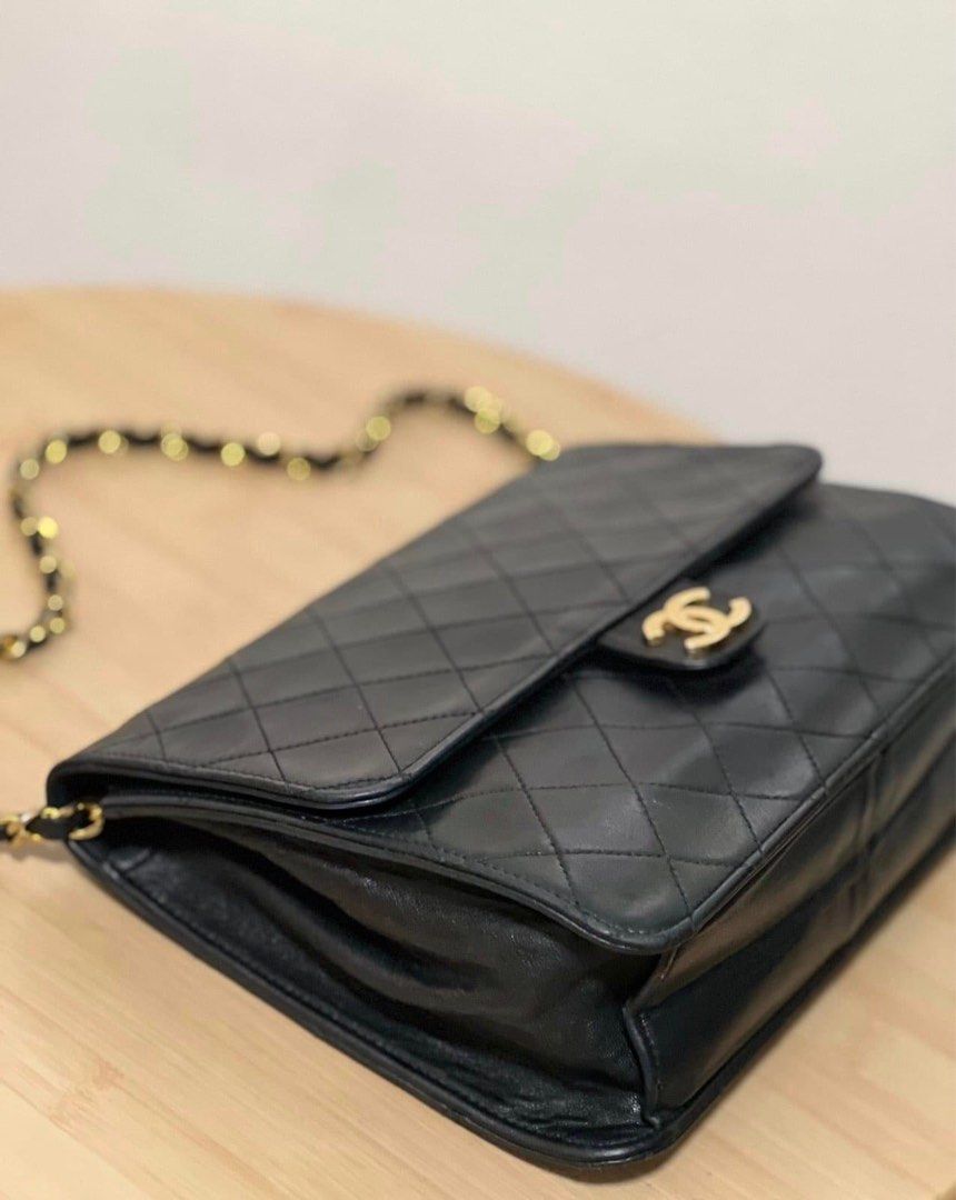 Chanel vintage shoulder bag clutch (Category: Luxury Bags & Wallets) located in Paranaque City. Submitted by jentree (Listing ID 1233839953, Image 1). Description: CC Vintage Clutch / Shoulder Bag Authentic 105k - with dust bag - with entrupy certificate - 24K plated hardware quilted lambskin - snap closure - burgundy interior Rank AB+ Thank you😊.
