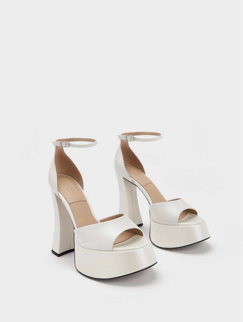 White platform on sale sandal heels