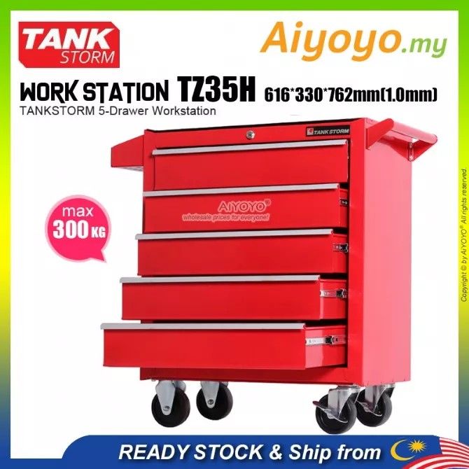 Check out TANKSTORM 5 Drawer Tool Trolley Auto Car Repair Tool