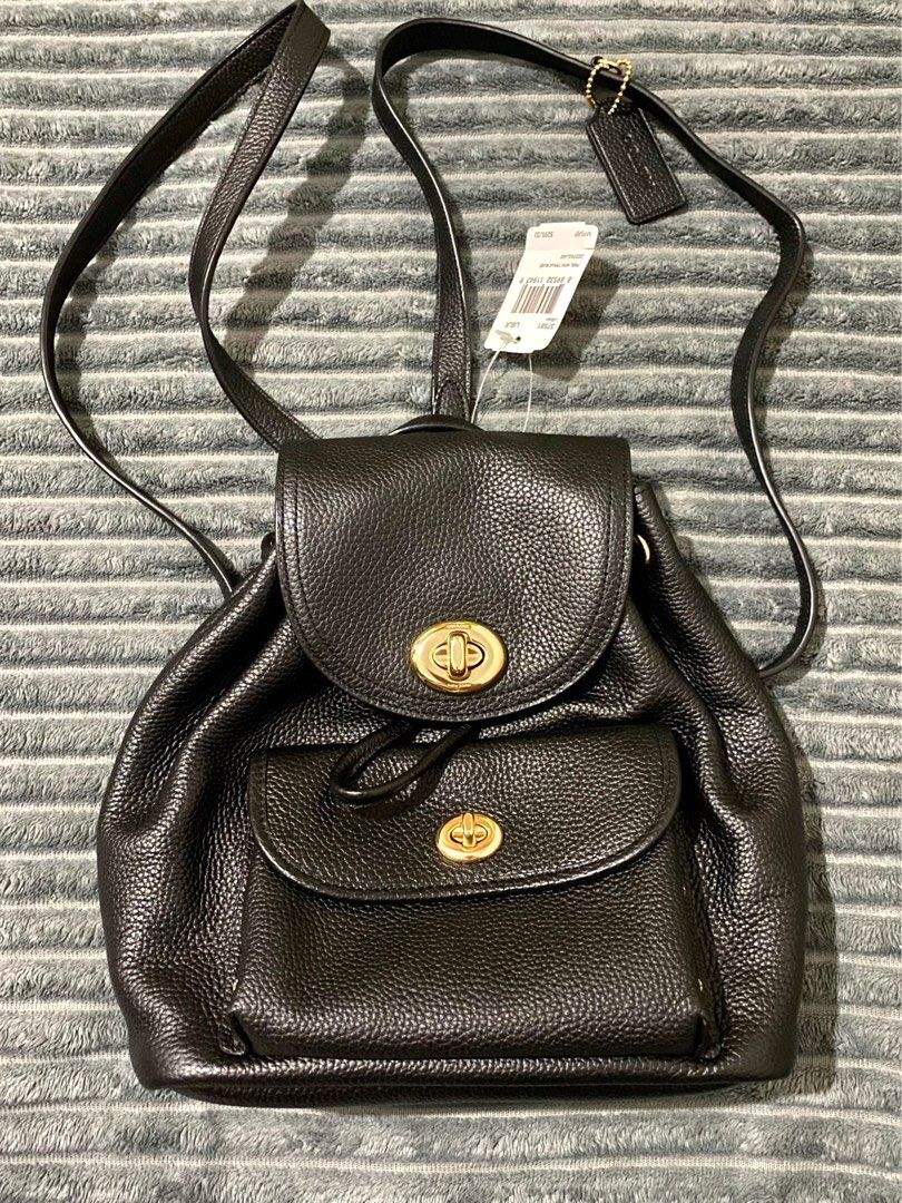 Coach mini clearance turnlock rucksack black
