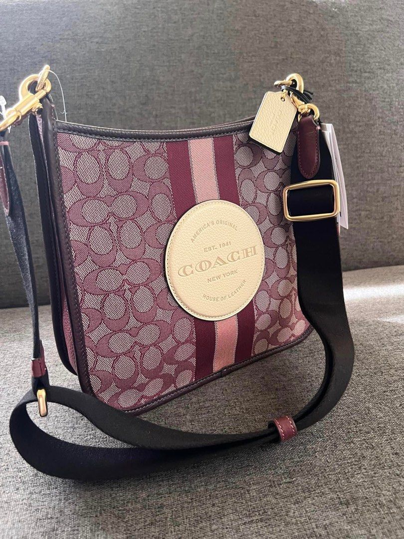 Coach CA195 Signature Jacquard Stripe Dempsey File Crossbody Bag