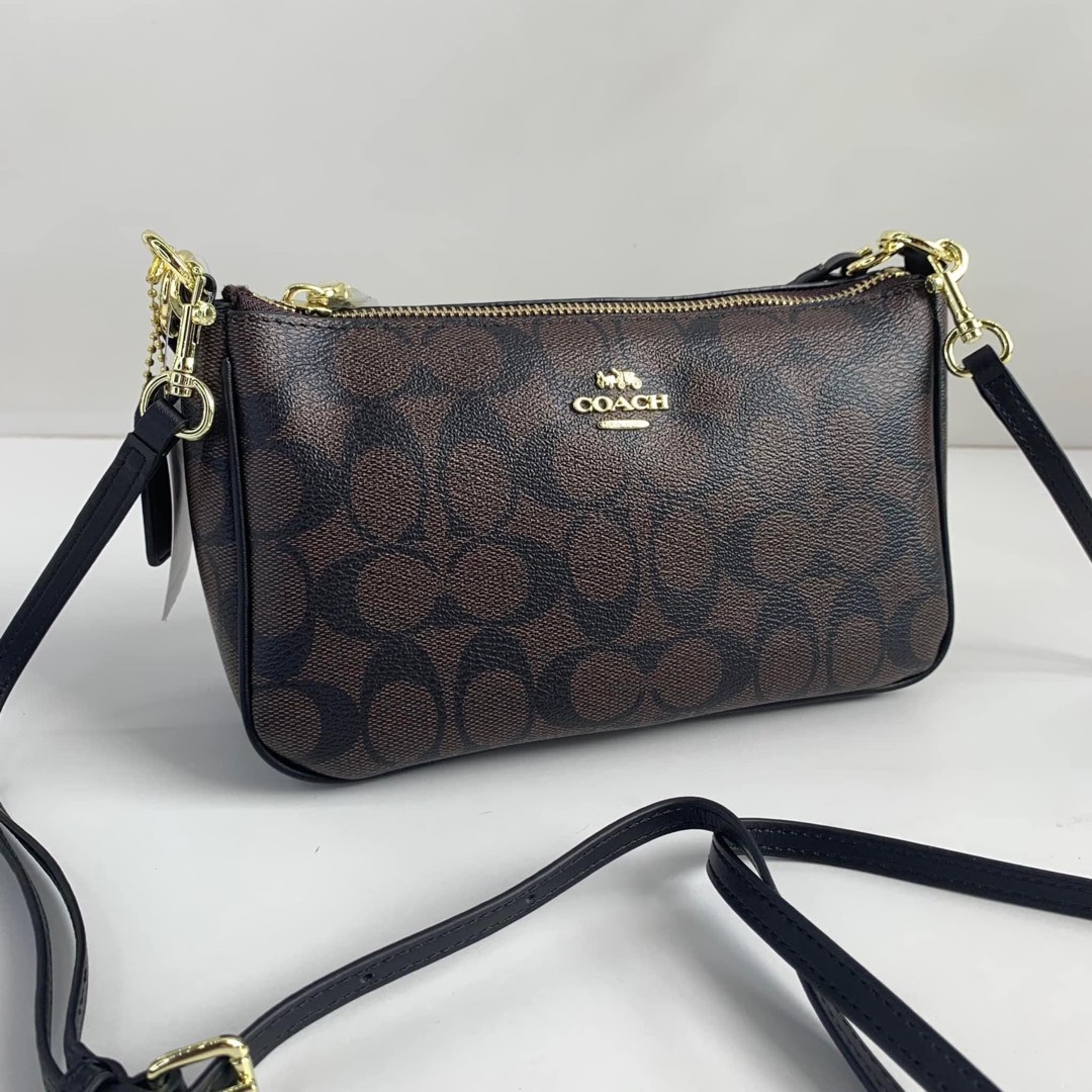 Coach Messico Top Handle Pouch in Signature (black), Women's Fashion ...