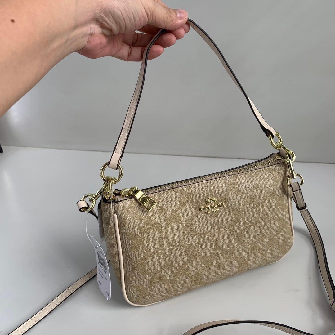 Coach Messico Top Handle Pouch in Signature (white), Women's Fashion ...