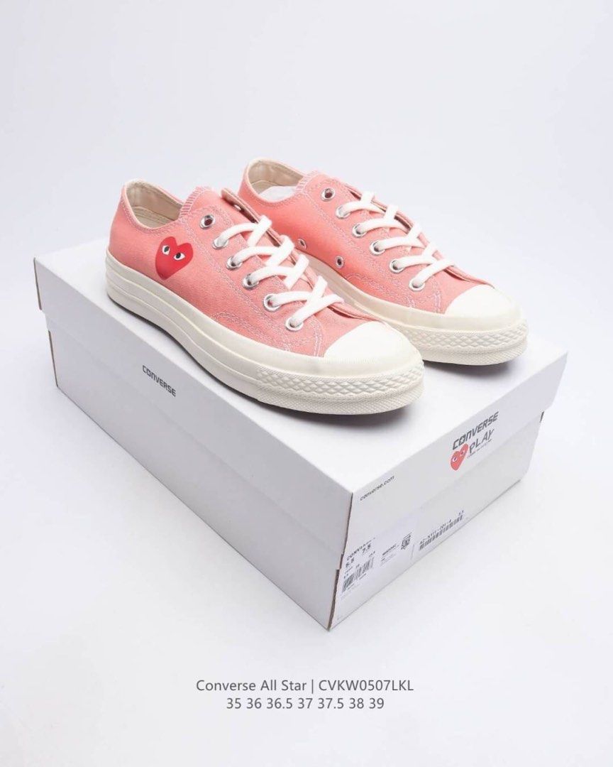 CONVERSE X Comme des Gar ons PLAY CDG PLAY Women s canvas shoes Low cut High cut . EU Size 35 36 36.5 37 37.5 38 39