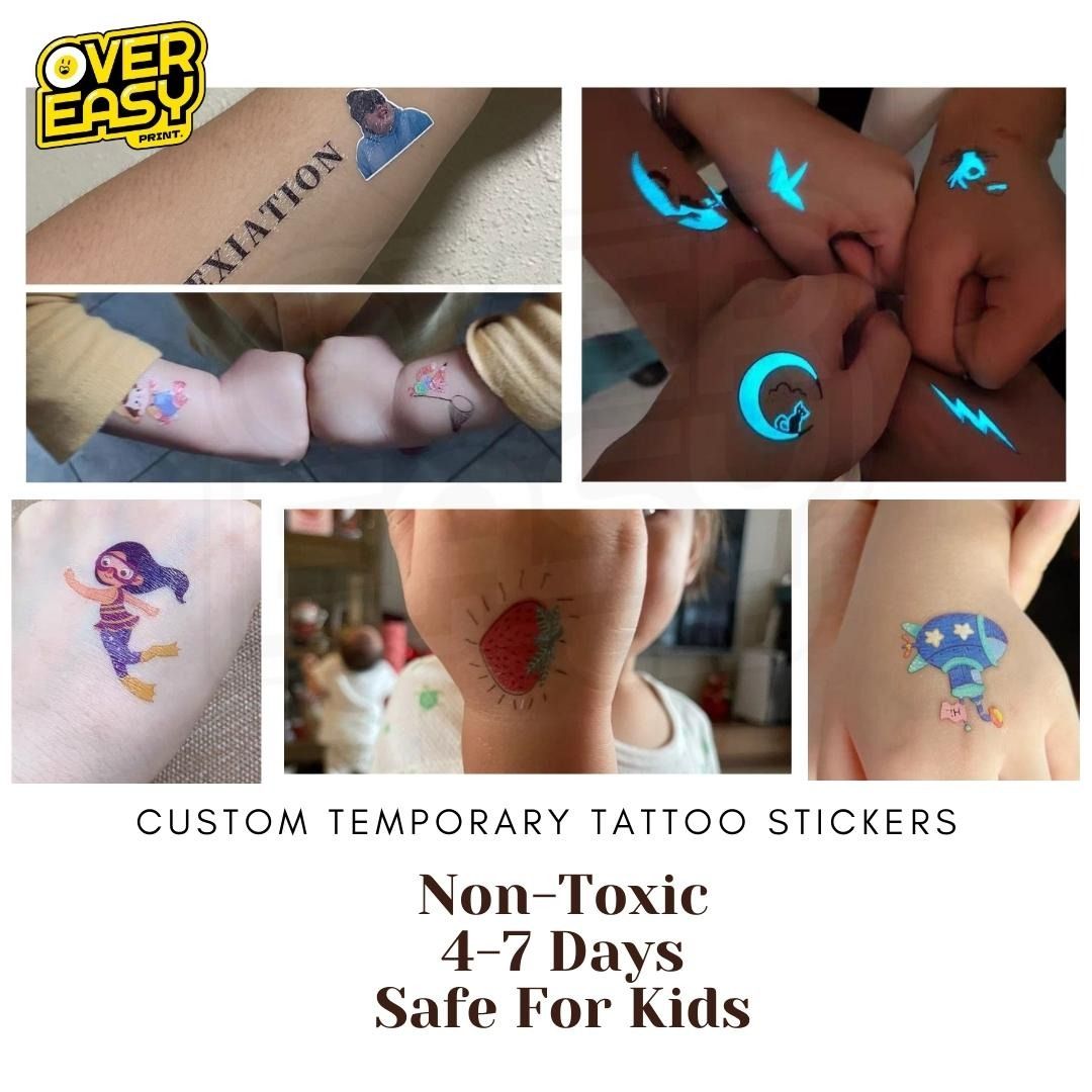 CUSTOMIZED Make Your Own NonToxic Temporary Tattoo Stickers, Hobbies