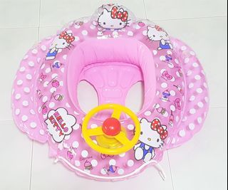 [Deliver to Door Step] Hello Kitty Polka Dot Inflatable Swimming Seat Float with Steering Wheel