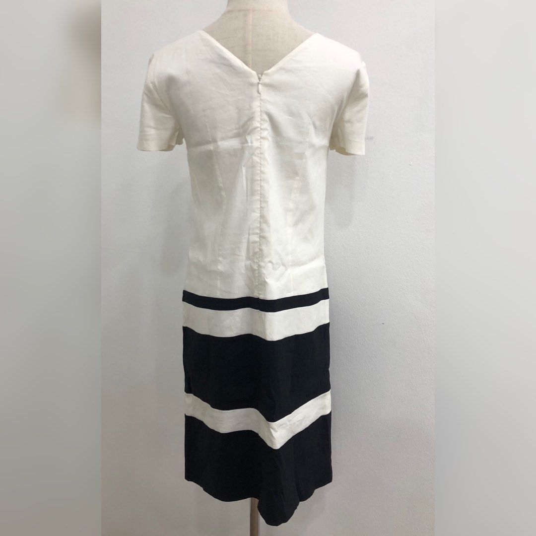 Dkny black store white dress