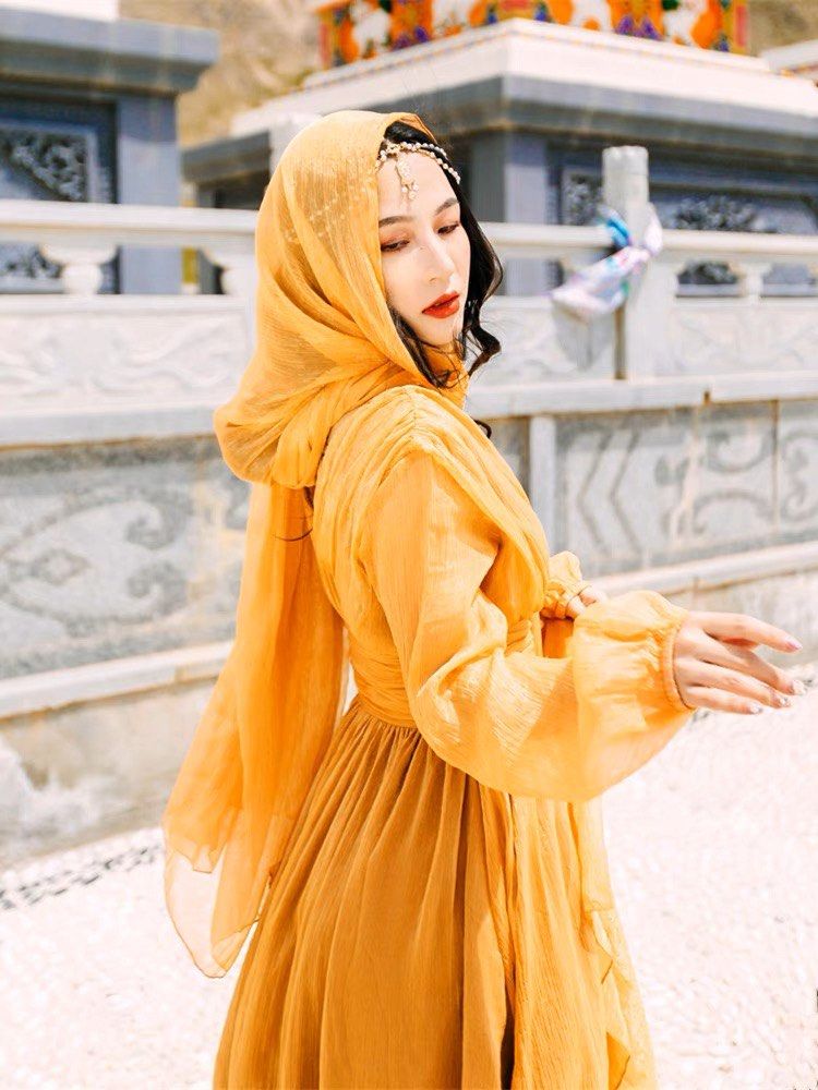 Dress Scarf Yellow Dress Women s Fashion Dresses Sets