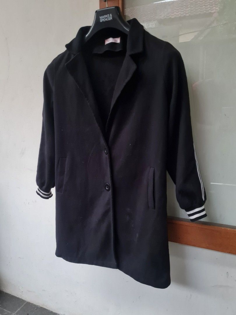 DUO DUO Aeroplane of Idiots Longline Varsity Jacket, Fesyen Wanita