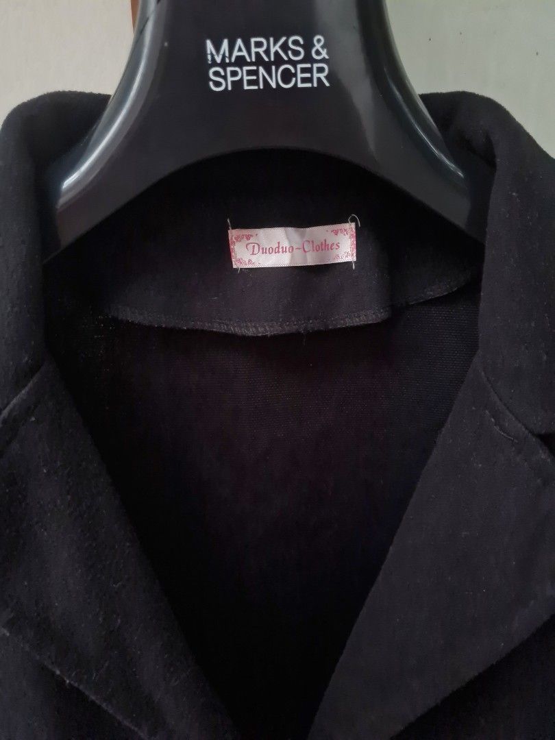 DUO DUO Aeroplane of Idiots Longline Varsity Jacket, Fesyen Wanita