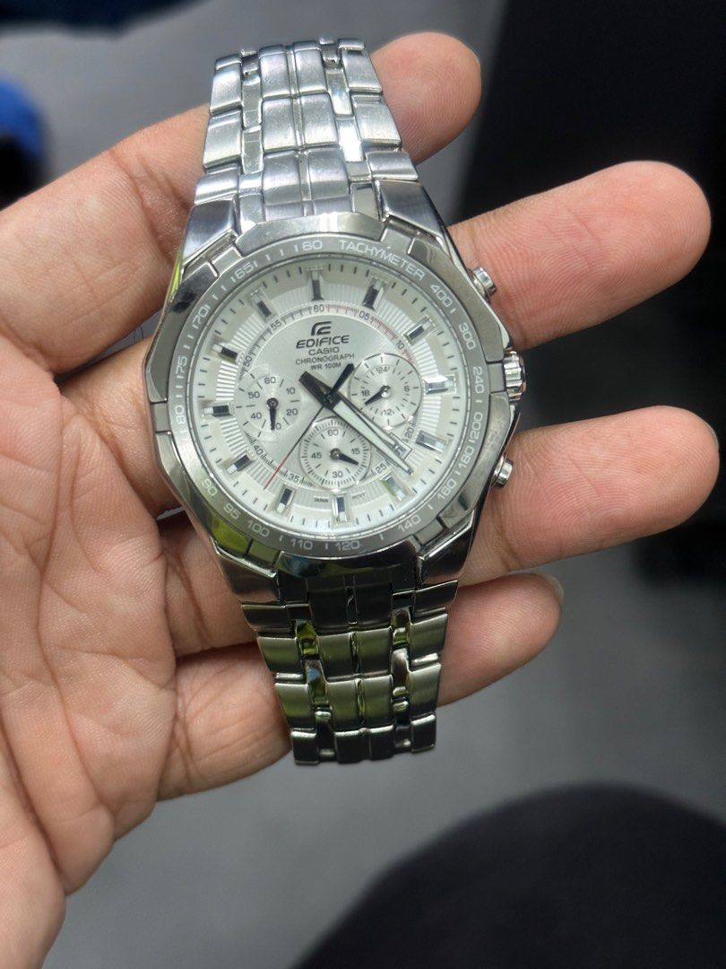 Casio edifice chronograph online silver stainless steel bracelet