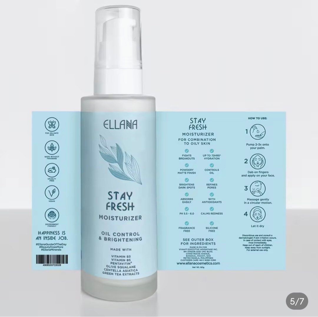 Ellana Stay Fresh Moisturizer (Category: Face Care) located in Las Pinas. Submitted by fashella (Listing ID 1233771643, Image 1). Description: RFS: bought too many skincare products Exp: 03/2025.