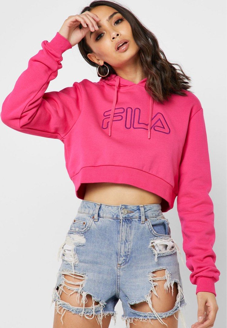 Fila Crop Hoddie Women s Fashion Tops Longsleeves on Carousell