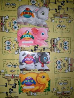 For Sale 4 Books Dexter, Coco, Lolly & Piper for kids:
Hardbound
1 - Dexter the duckling, 
1 - Coco the calf, 
1 - Lolly the lamb & 
1 - Piper the piglet