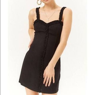FOREVER 21 Ruffle Trim Woven Mini Dress