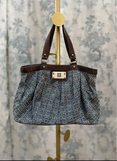 GIVENCHY MONOGRAM BLUE CANVAS/ CLOTH LOGO BAG