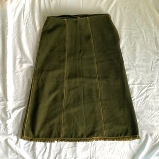 green bohemian midi skirt