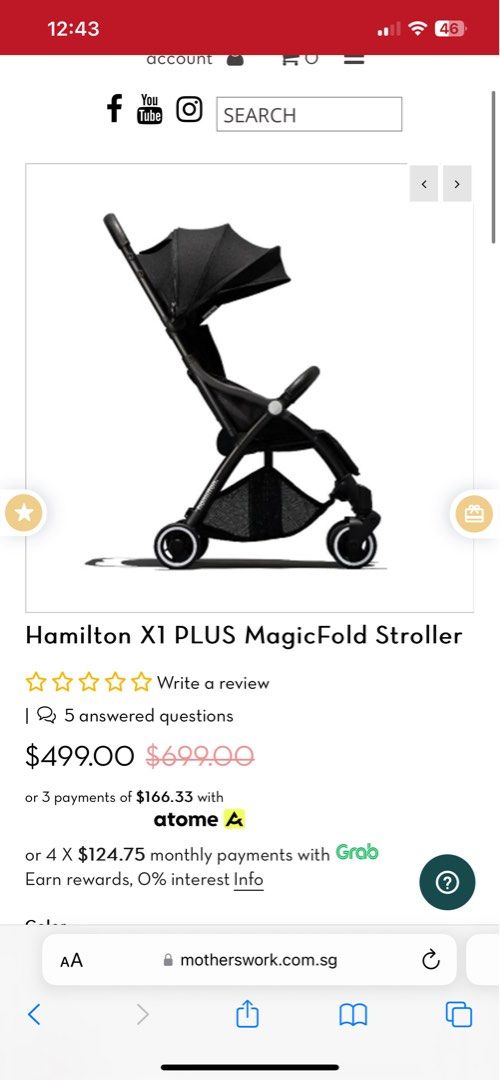 Hamilton x1 hot sale stroller review