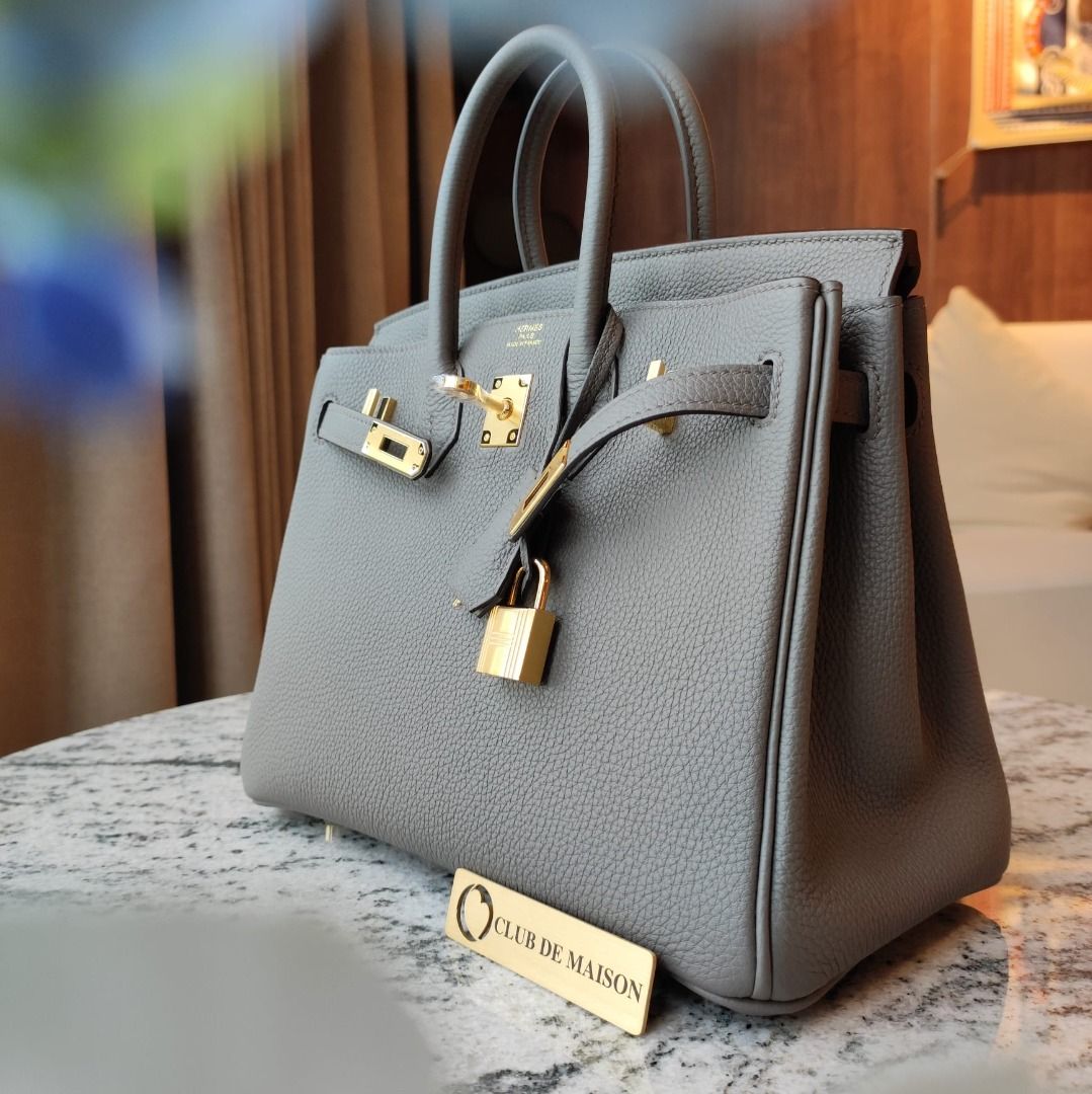 Hermes Birkin 25 Etain Togo with Gold Hardware