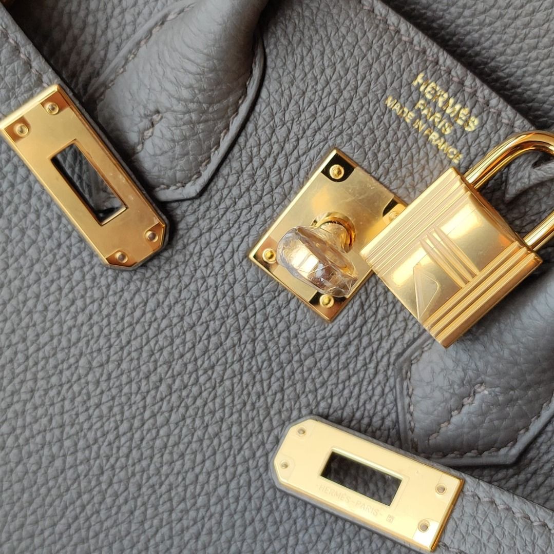 Hermes Birkin 40 Bag 8F Etain And CC37 Gold Togo GHW