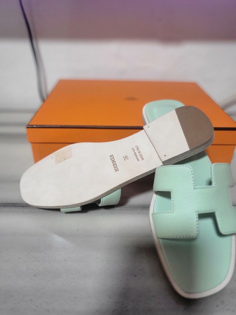 Hermes oran sandals vert jade Luxury Sneakers Footwear on