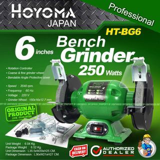 HOYOMA Japan 1/2 Electric Bench Grinder (6" 250W / 8" 375W) *LIGHTHOUSE ENTERPRISE*