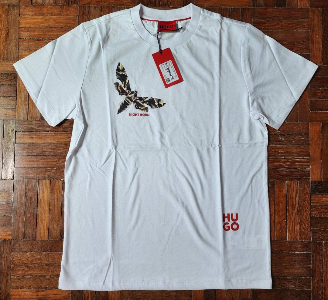 100 AUTHENTIC HUGO BOSS TIGER LOGO T SHIRT WHITE