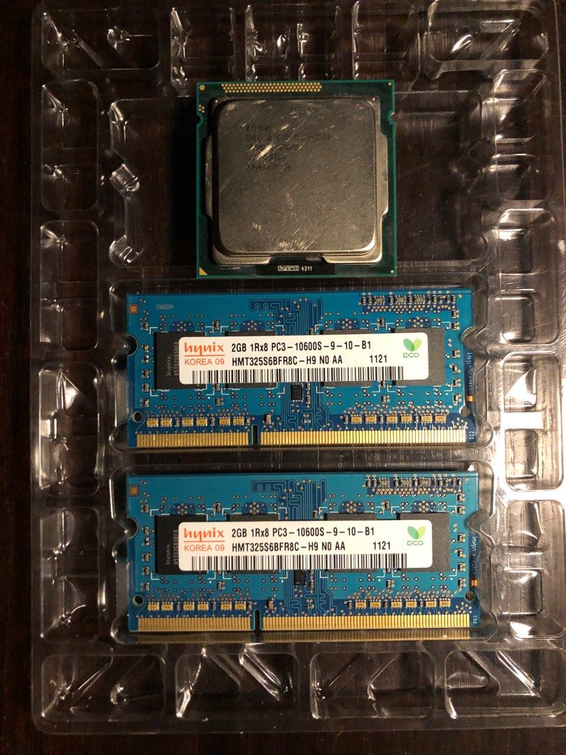 i5 Processor + Ram (Category: Computer Parts) located in Singapore. Submitted by henvan88 (Listing ID 1233849790, Image 1). Description: Intel Core i5 3.3mhz 2500 (2nd Gen) Processor plus Hynix 2 X 2GB PC3 10600S (1333mhz) Ram..