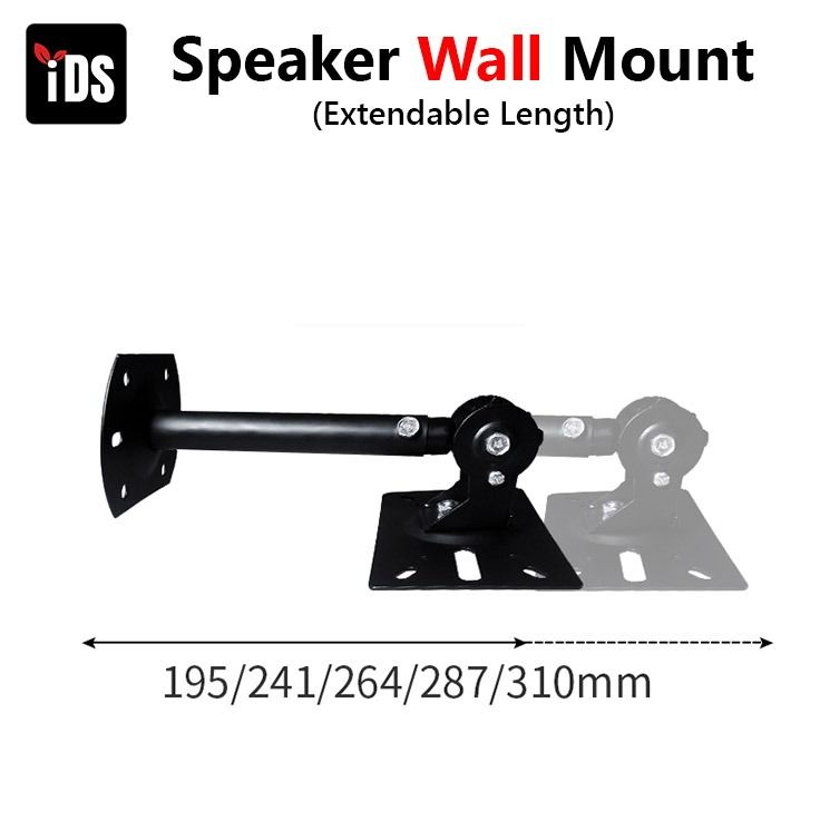 iDS Pair of Speaker Wall Mount Speaker Ceiling Mount Speaker Bracket Adjustable Swivel Tilt Retractable Telescopic Arm Suit Karaoke Speaker