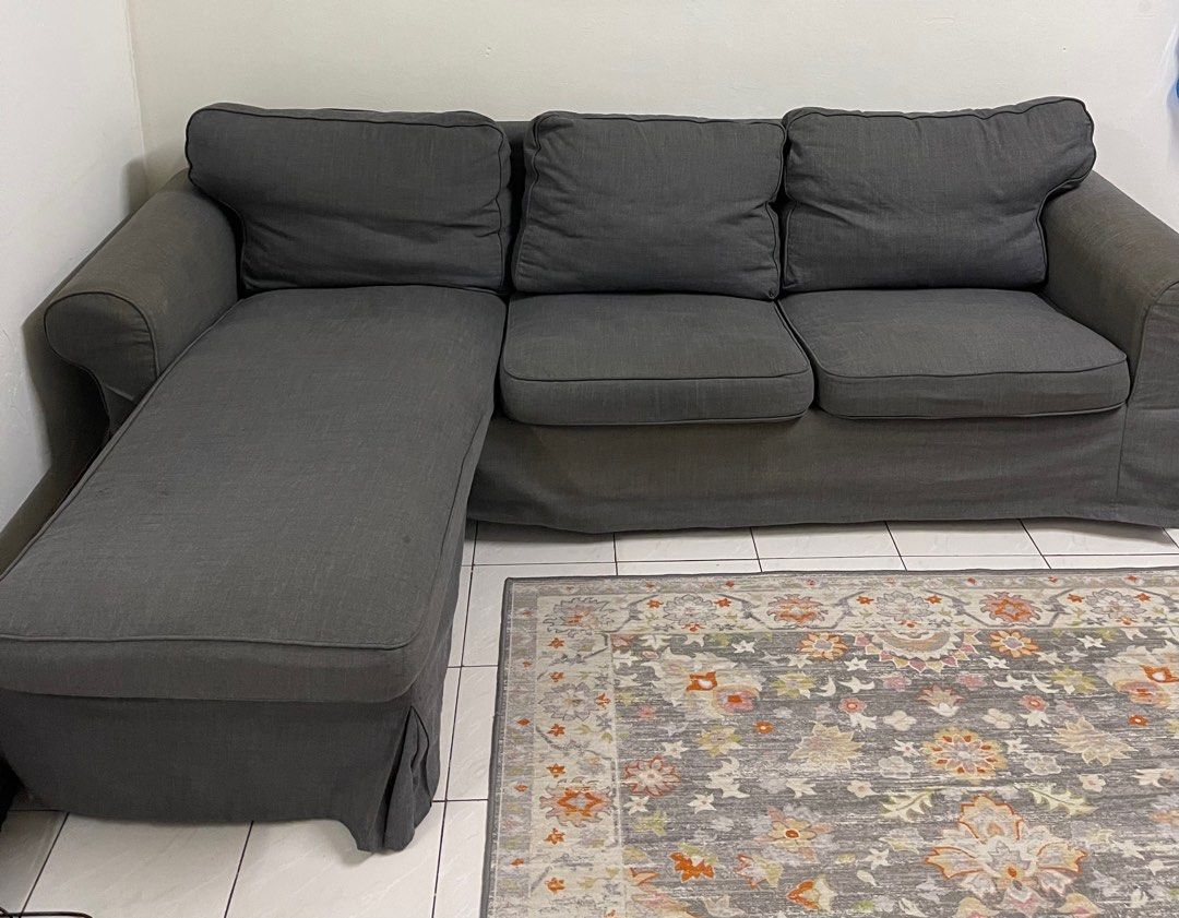 Ikea L shaped sofa, Furniture & Home Living, Furniture, Sofas on Carousell
