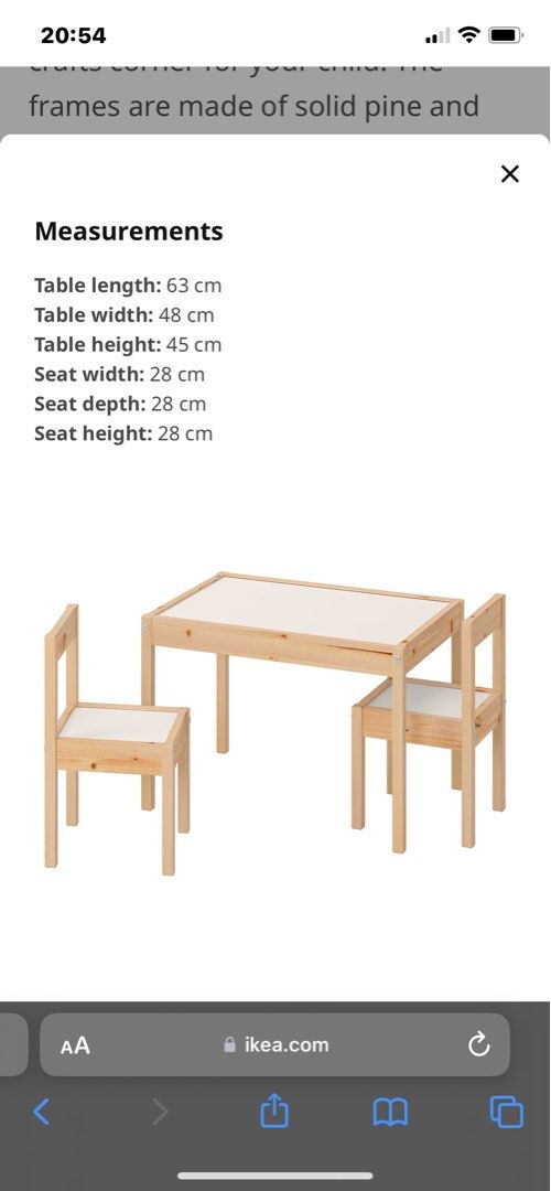 Ikea outlet latt dimensions