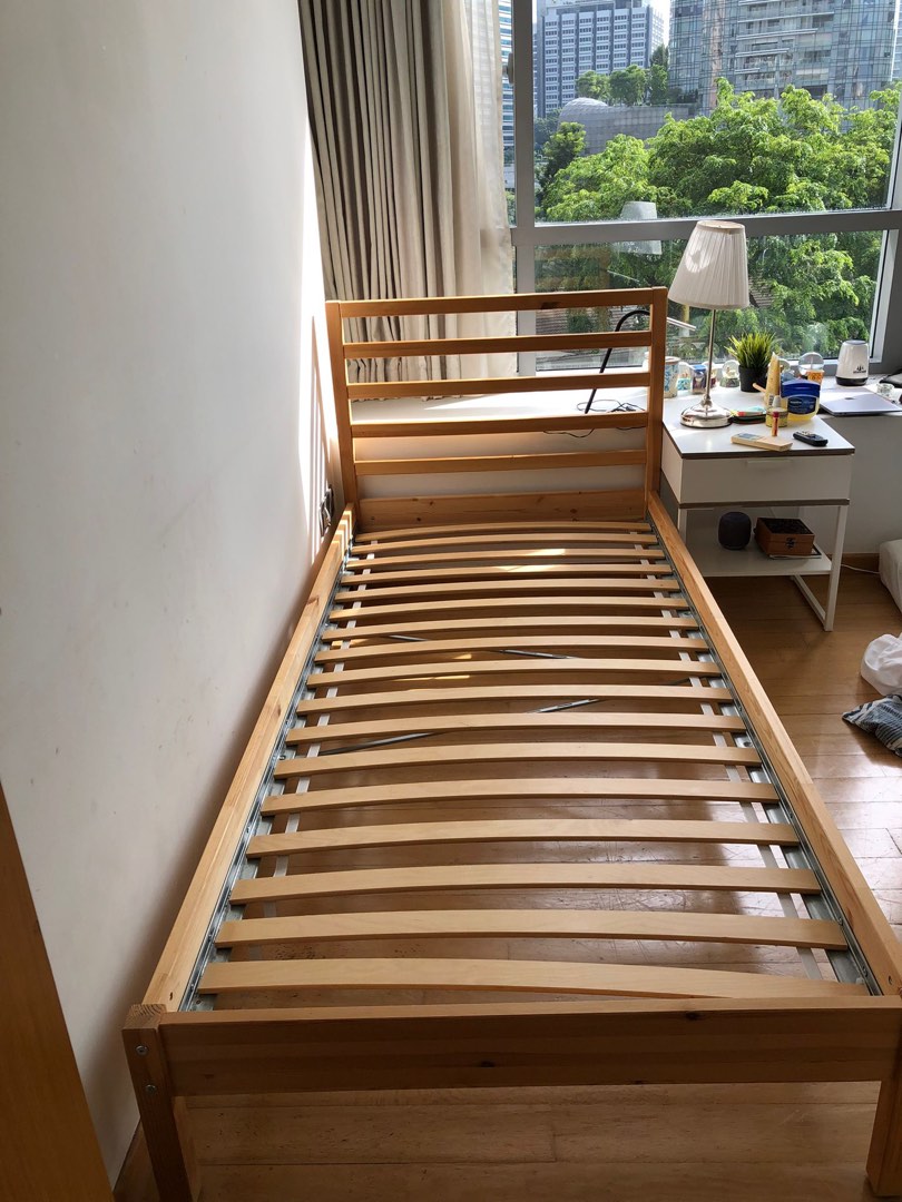 IKEA single bed + mattress, Furniture & Home Living, Furniture, Bed