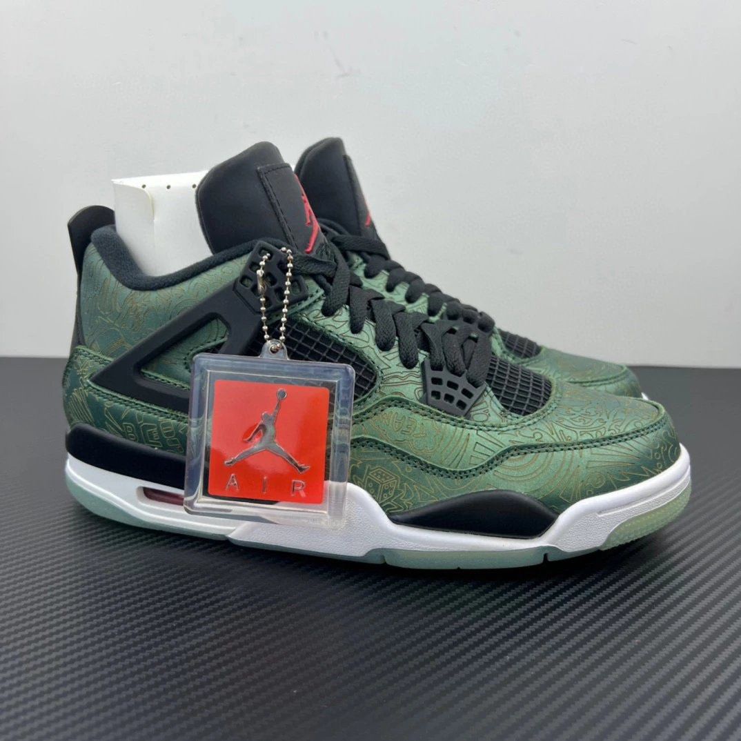 Jordan 4 laser green new arrivals