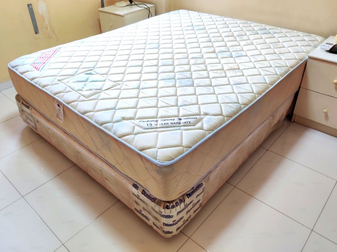 King Koil Queen Size Mattress (with Bed Base), Furniture & Home Living