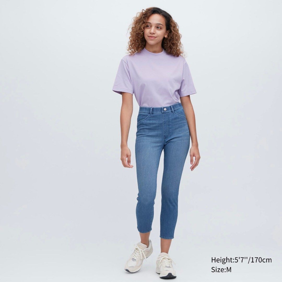 L UNIQLO Ultra Stretch High Rise Cropped Leggings Pants, Women's Fashion,  Bottoms, Jeans & Leggings on Carousell