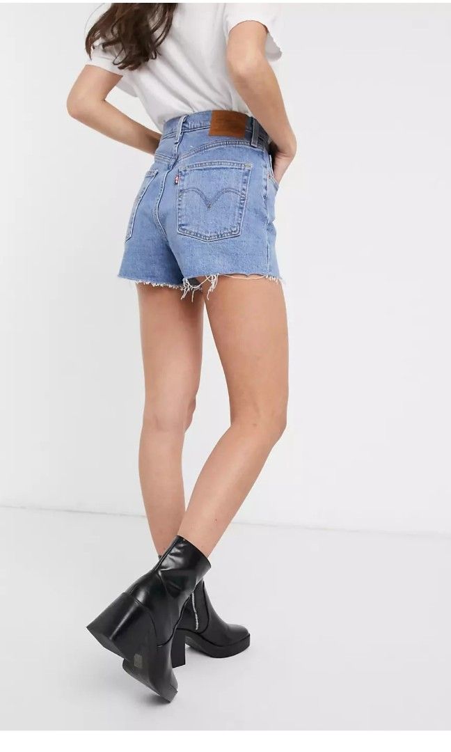 Levi's ribcage denim shorts hot sale