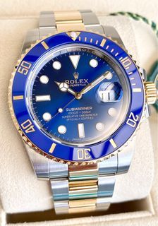LIKE NEW Rolex Submariner Date Bluesy Two-Tone 18k Yellow Gold Ref. 116613LB