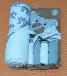 Lila&Jack 6pc towel, washcloth & sponge set