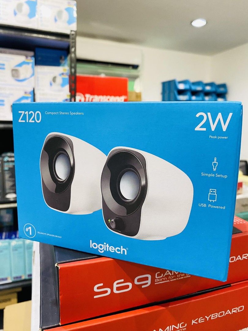 💯Logitech Z120 Compact Stereo 3.5mm USB Speakers (White) (Category: Soundbars, Speakers & Amplifiers) located in Makati City. Submitted by techubstoreandaccessories (Listing ID 1233893119, Image 2). Description: Logitech Z120 Compact Stereo 3.5mm USB Speakers (White) Onhand ready to ship‼️‼️ ✅BRANDNEW ORIGINAL & SEALED ✅ACTUAL PICTURE POSTED ✅ACCEPT WALK IN/PICK UP CLIENT (Mon-Fri 8am-7pm)( Saturday10am-4pm) 📍Location: Evangelista St. Makati Ci