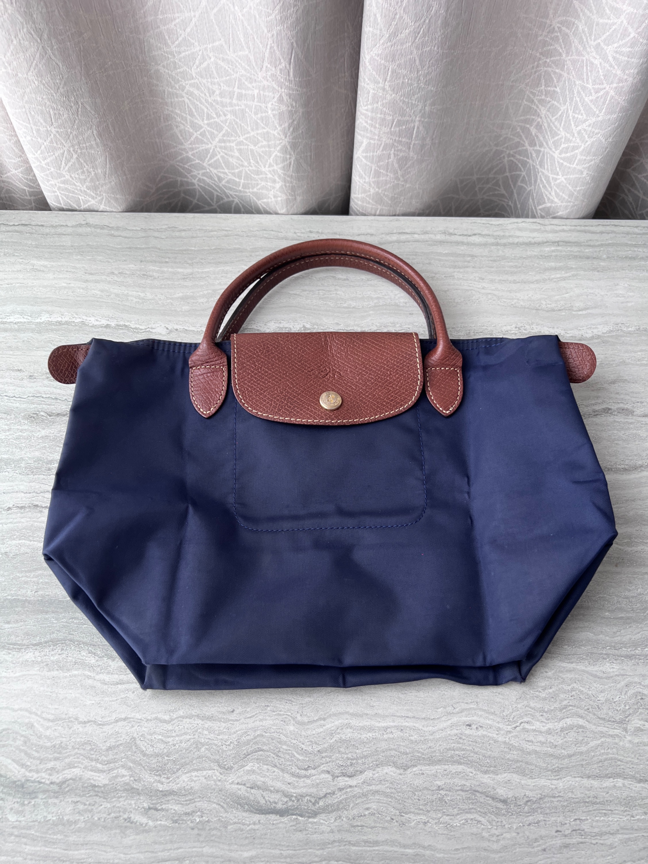 Le Pliage Original L Tote bag Navy - Recycled canvas (L1899089P68)