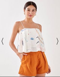 Lura Padded Camisole Crop Top in Celestial Galaxy