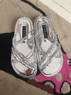 mader silver crisscross sandals
