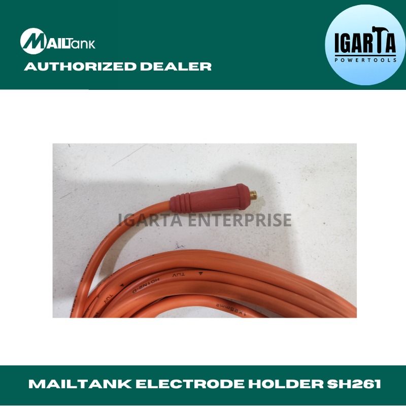 Mailtank 10m Welding Cable with connector SH261 (Category: Construction Tools & Equipment) located in Quezon City. Submitted by igarta.enterprise (Listing ID 1233789685, Image 3). Description: Mailtank Welding Cable 10m SH261 with Clamp and Connector 10 Meters Small Connector For Mailtank Welding Machine (Not with MMA400 with case) With Electrode Holder and Connector 1x25mm² Cable Size DKJ10-25 Connector Size Powered by Igarta Enterprise Fits wit